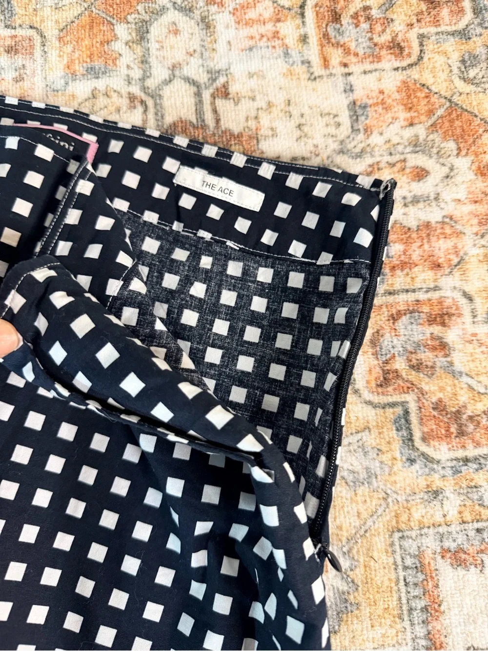 Golftini gingham golf skirt with white trim
